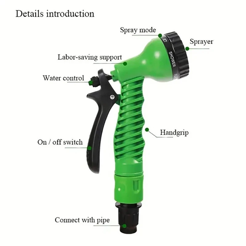 Expandable Magic Hose- High- 7 Water Spraying Functions, Garden Watering Hose - Image 5