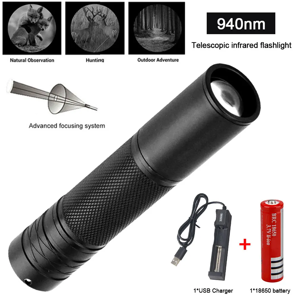 Infrared Flashlight- Adjustable Focus- Zoomable IR Hunting Torch- Infrared Radiation Weapon- Light Night Vision Devices - Image 8