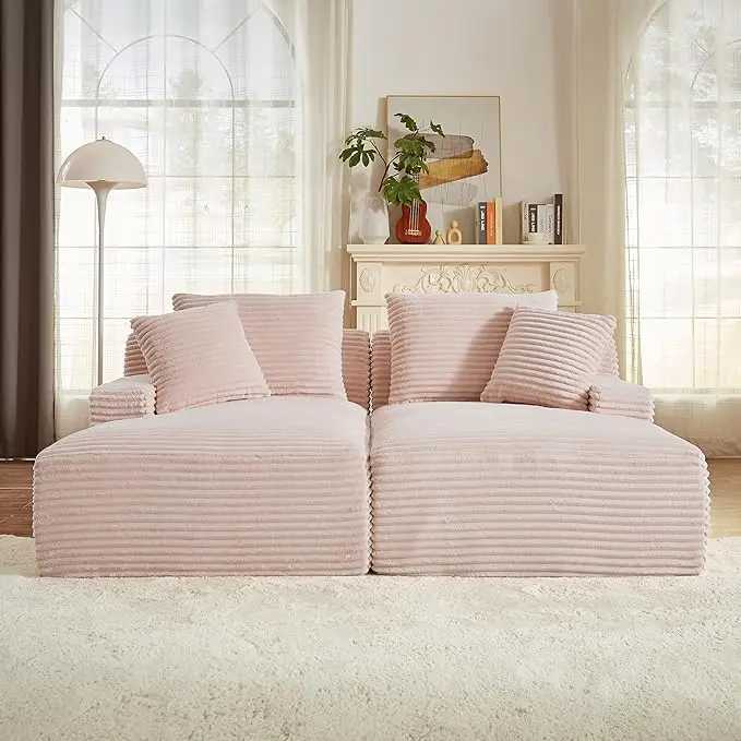 50" Oversized Chaise Lounge Indoor Sofa Chair- 3 Soft Pillows, Comfy Single Seat - Image 12