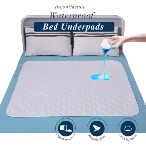 Washable Underpad- Absorbent Waterproof Bed Pads- 50 x70 cm/70 x 90 cm- for Pets and Babies
