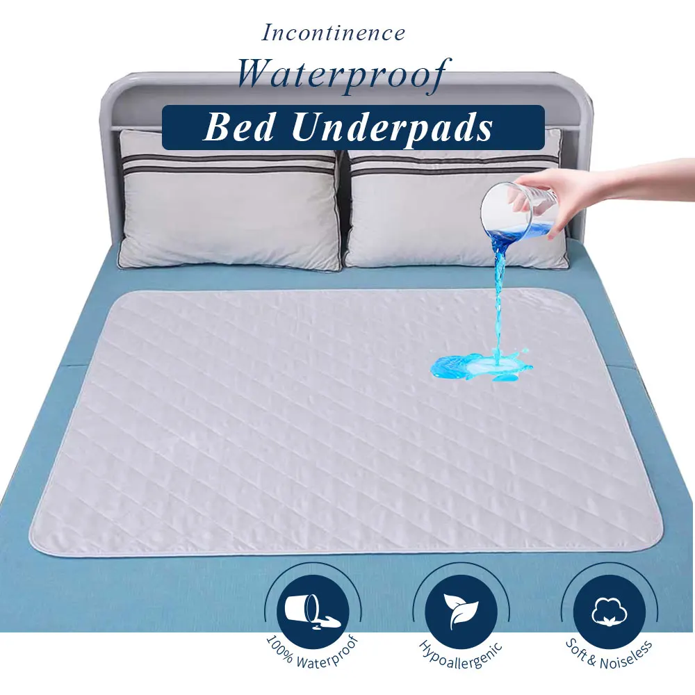 Washable Underpad- Absorbent Waterproof Bed Pads- 50 x70 cm/70 x 90 cm- for Pets and Babies