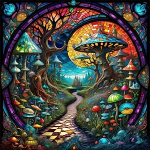 Diamond Painting Mushroom Tree- DIY 5D Embroidery- Full Square/ Round Drill