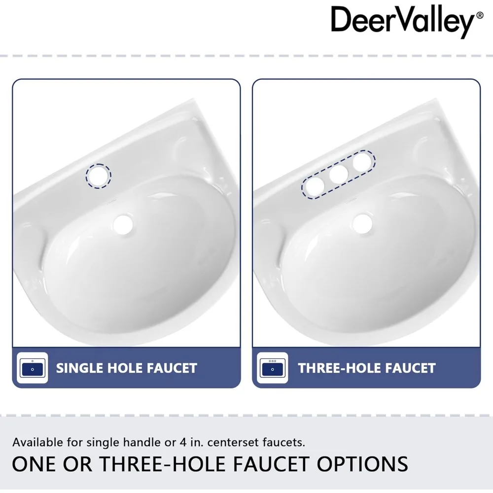 20" X 17" Modern U-Shape White Ceramic Pedestal Bathroom Sink With Three Faucet Holes - Image 4