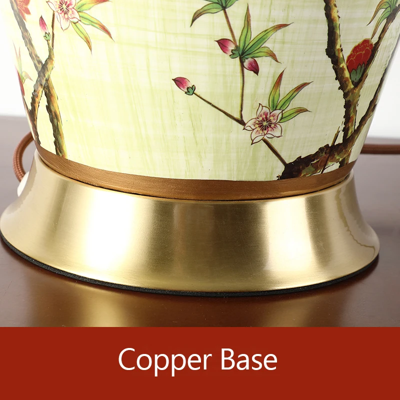 High-end Ceramic Lamp- Handmade- Luxury Bedroom/Living Room Lamp- Copper Base - Image 5