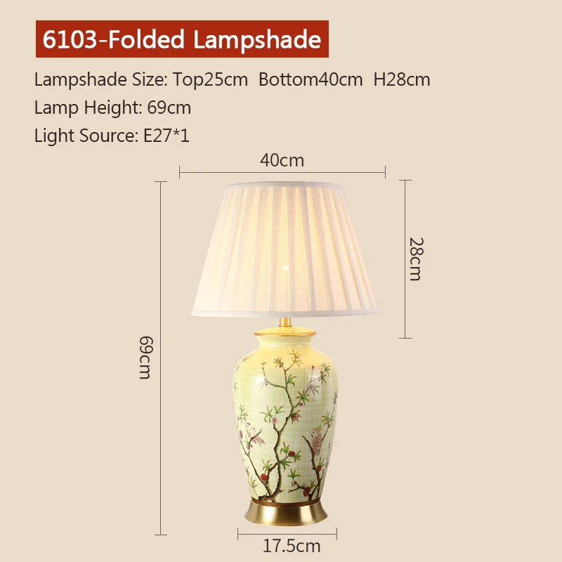 High-end Ceramic Lamp- Handmade- Luxury Bedroom/Living Room Lamp- Copper Base - Image 6