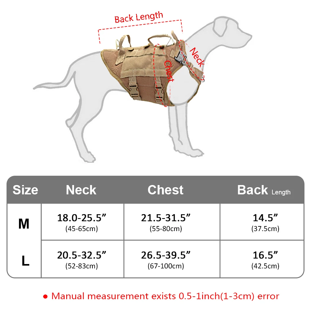 Tactical Dog Harness- No-Pull Harness Vest For Medium to Large Dogs- Training, Hiking, Molle Dog Harness With Pouches - Image 6