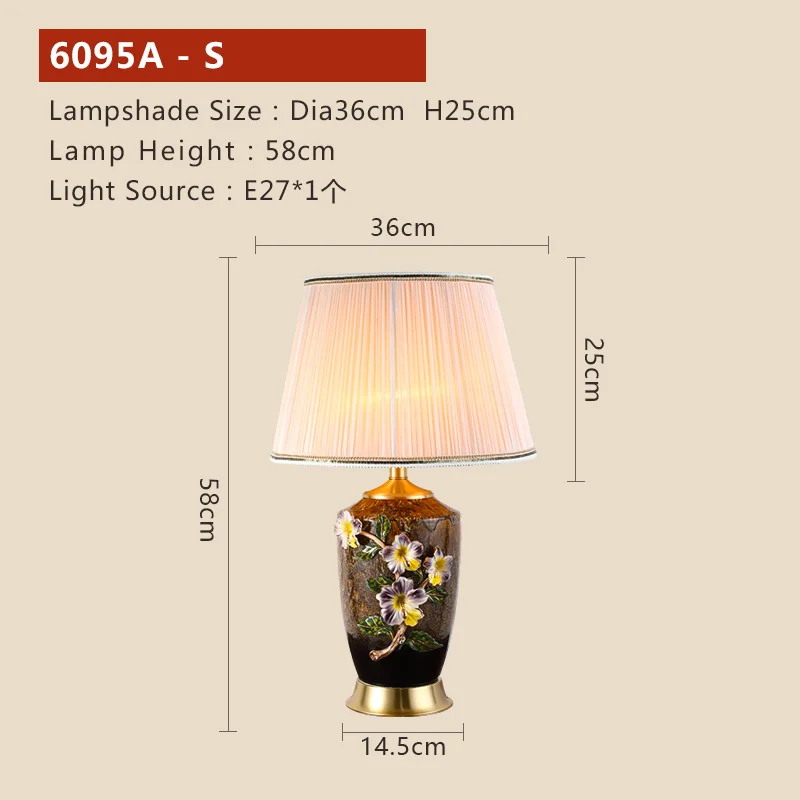 High-end Porcelain and Copper-Table Lamp- Handmade and Luxurious- Copper Base - Image 7