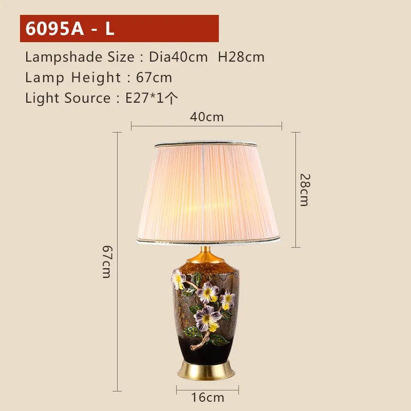 High-end Porcelain and Copper-Table Lamp- Handmade and Luxurious- Copper Base - Image 9
