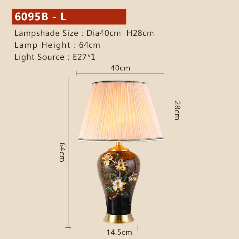 High-end Porcelain and Copper-Table Lamp- Handmade and Luxurious- Copper Base - Image 8