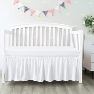 Crib Bed Skirt- 4 Sided Pleated Ruffles- for Babies and Toddlers- Lovely and Well Made