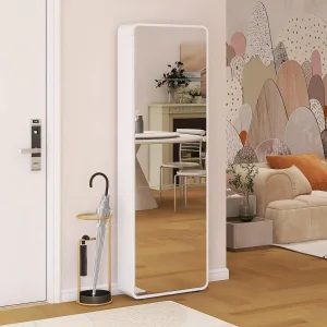 Mirror Shoe Cabinet- 5 FILP Drawers- Free-standing Shoe Rack