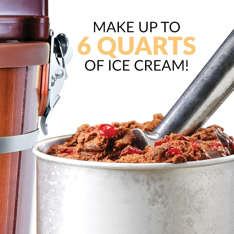 Electric Ice Cream Maker- Old Fashioned Ice Cream Machine- 6 Quarts - Image 3