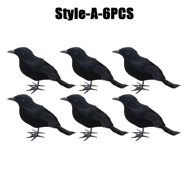 Simulation Black Crow- Halloween Black Crow Props- Halloween Decoration - Image 9