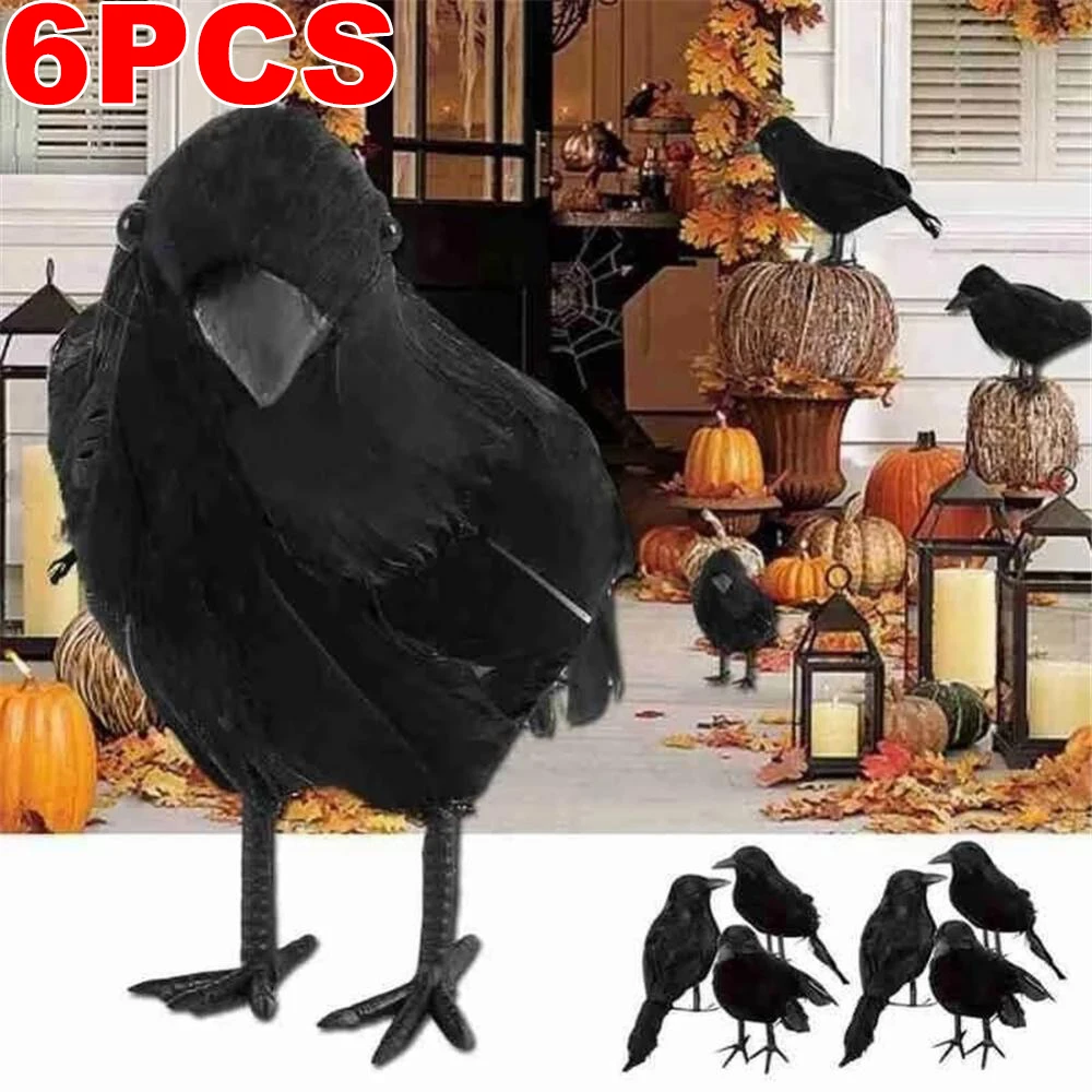 Simulation Black Crow- Halloween Black Crow Props- Halloween Decoration