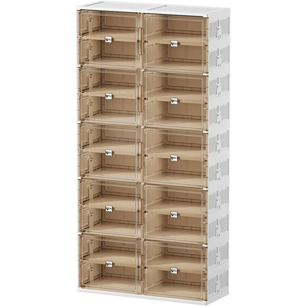 40 Pairs- Shoe Storage Cabinet- 3-Step Fast Installation- Clear Magnetic Door for Display - Image 5