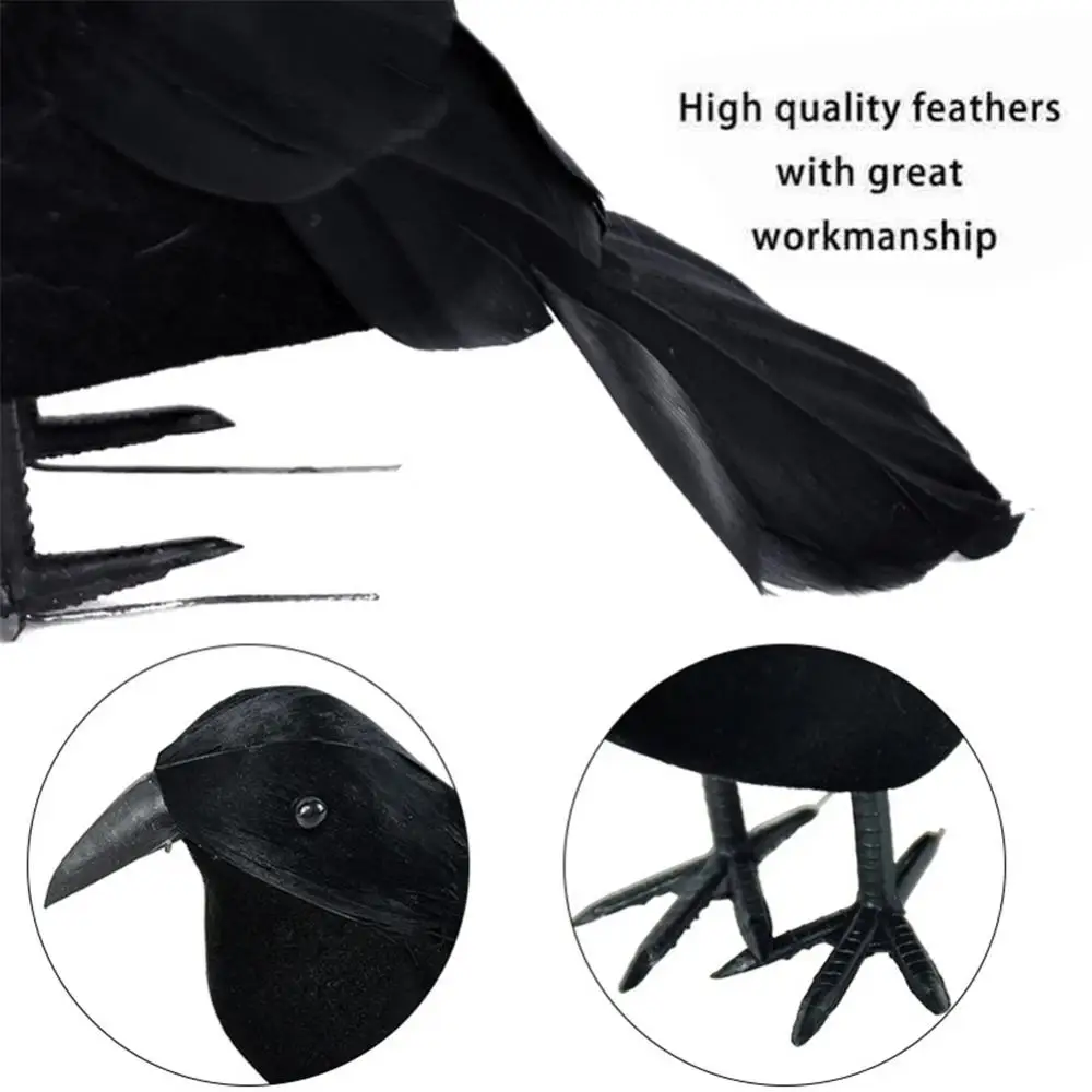 Simulation Black Crow- Halloween Black Crow Props- Halloween Decoration - Image 6