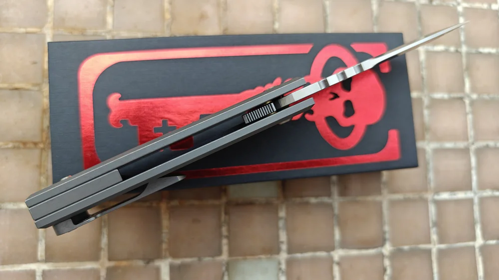 JUFULE Tanto Chaves Kickstop Redencion- 229 Ceramic Bearings- Titanium Mark M390 Survival EDC Tool- Camping- Hunting- Outdoor Folding Knife - Image 5