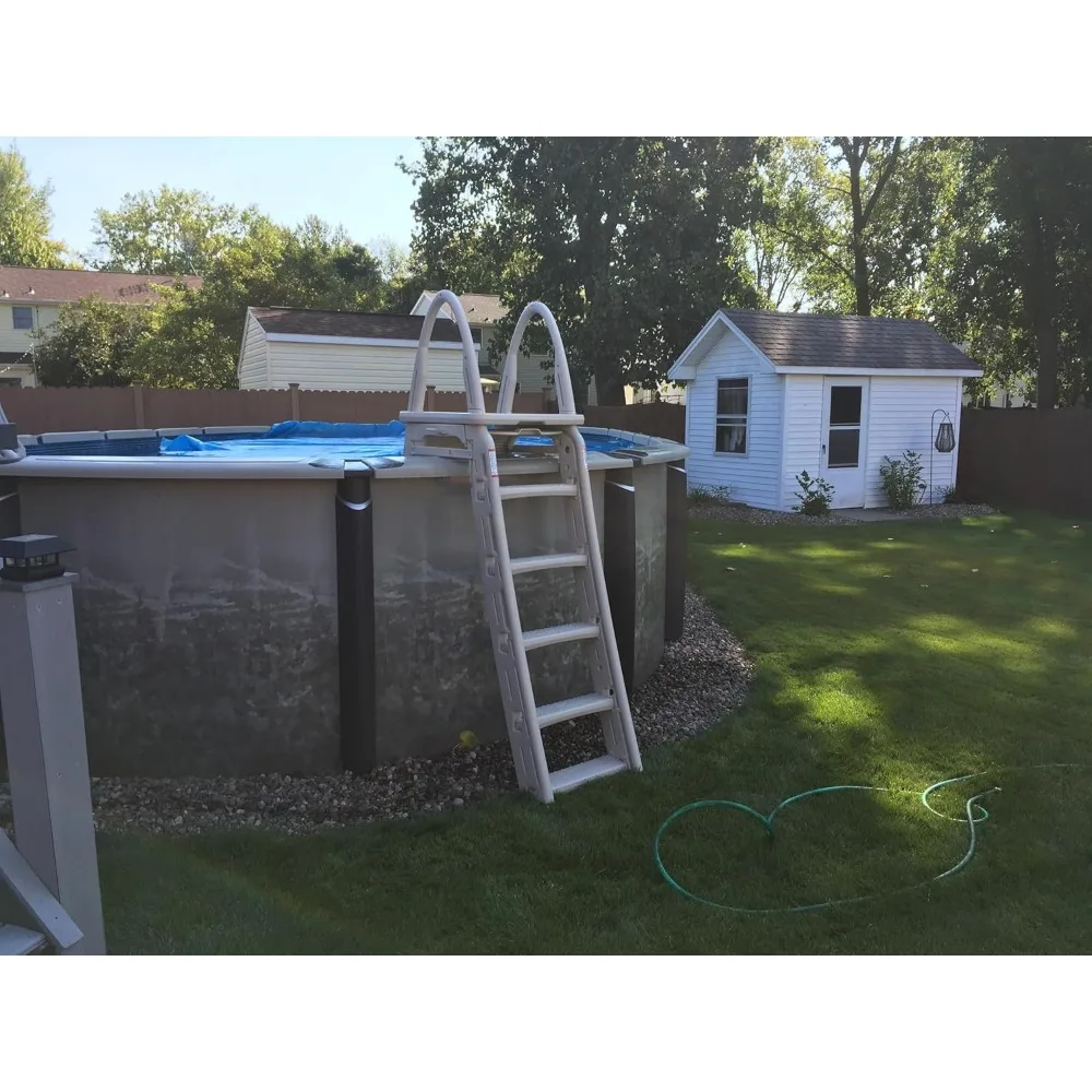 48" to 56" Adjustable A Frame Safety Ladder for Above-Ground Swimming Pools - Image 4