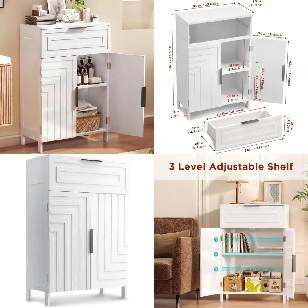 Freestanding Bathroom Storage Cabinet- Drawers- Shelves - Image 2