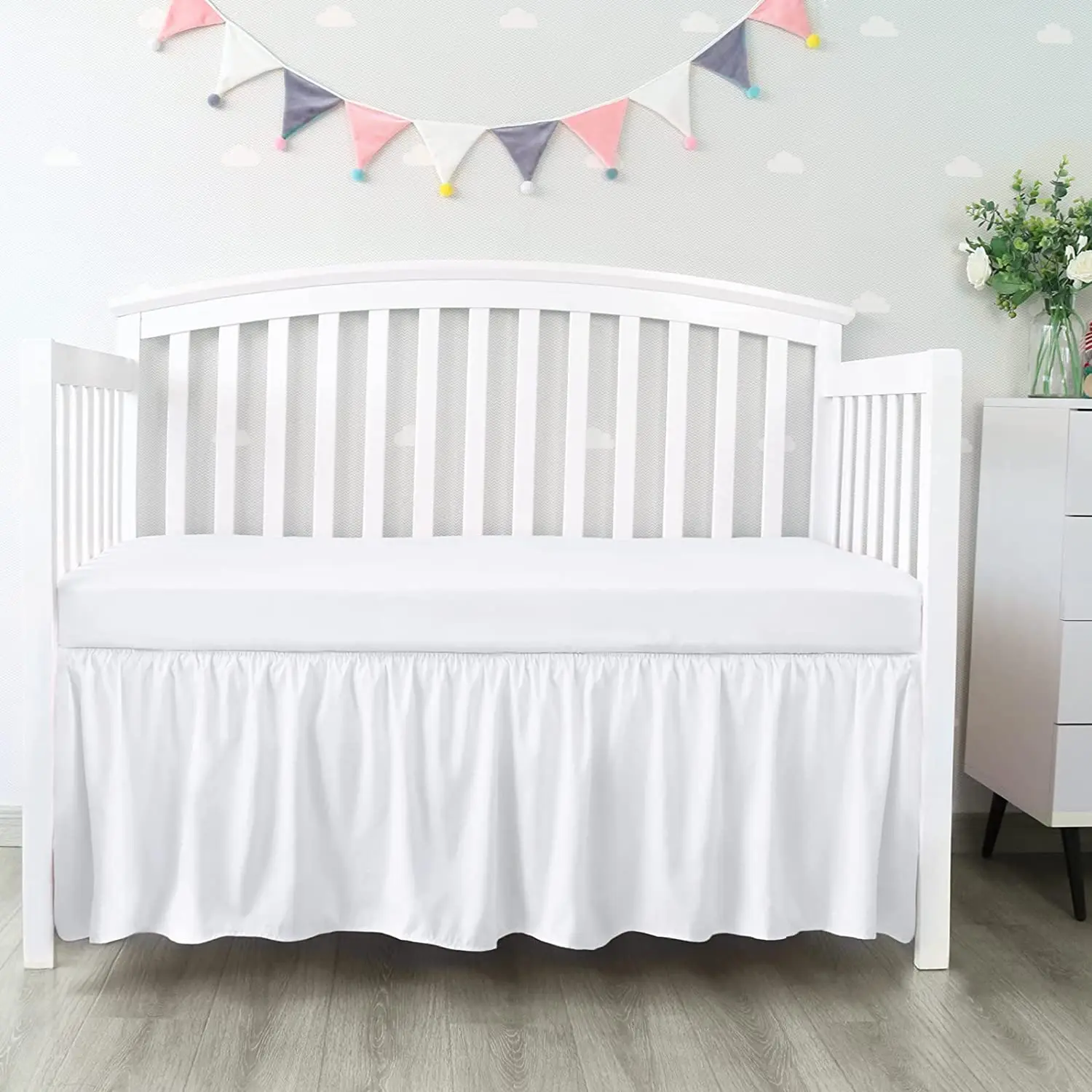 Crib Bed Skirt- 4 Sided Pleated Ruffles- for Babies and Toddlers- Lovely and Well Made - Image 11