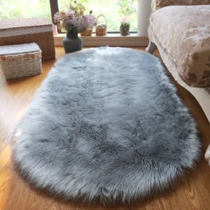 Thick and Fluffy, Oval Fur Rug- Bedrooms- Children's Floor- Nursery- Many Sizes and Colors