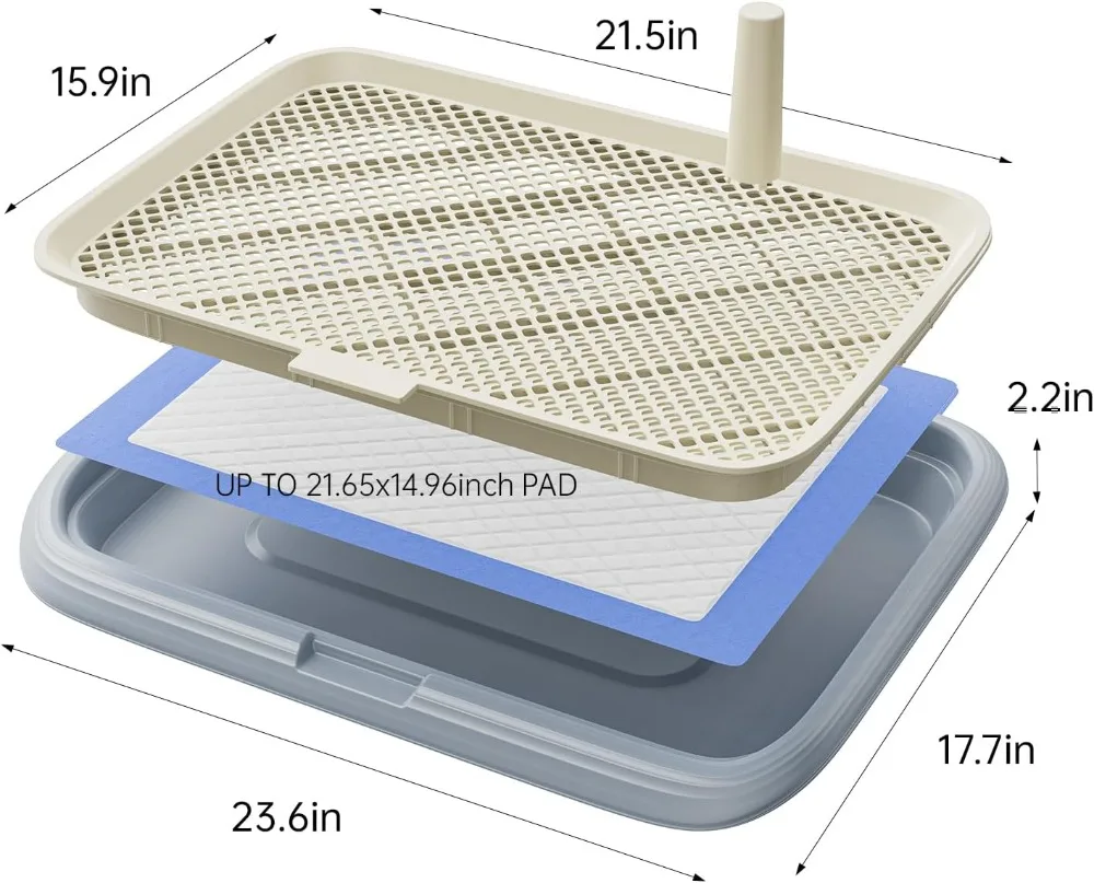 Dog Potty Tray- 23.6"x17.7"- Indoor Pet Pee Pad Holder- Puppy Training - Image 3