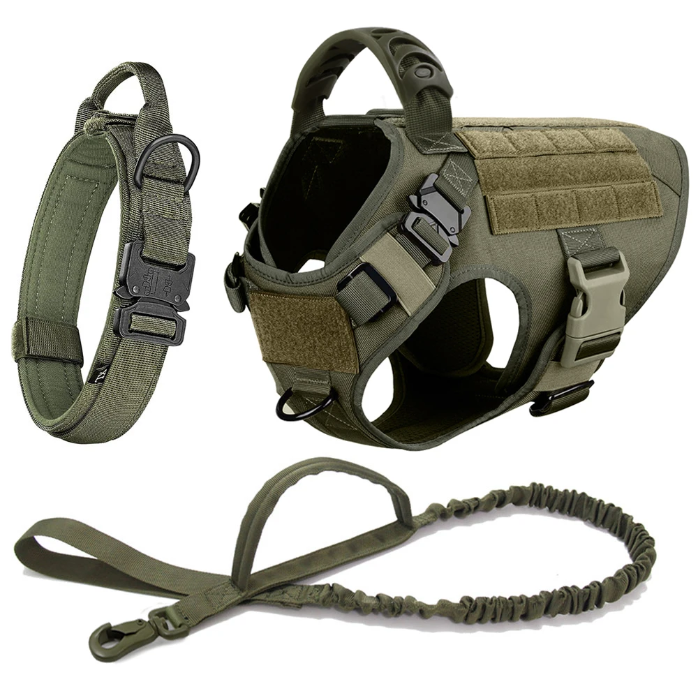 Harness/ Collar/ Leash Set- Molle Pouches- Training/ Walking Vest For Medium to Large Dogs - Image 17