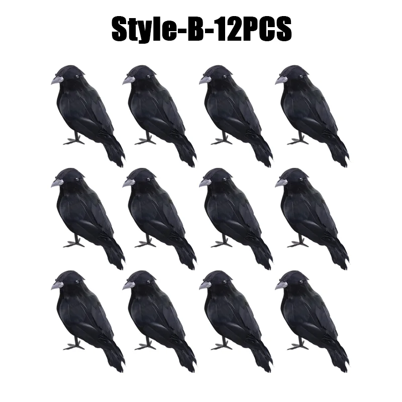 Simulation Black Crow- Halloween Black Crow Props- Halloween Decoration - Image 19