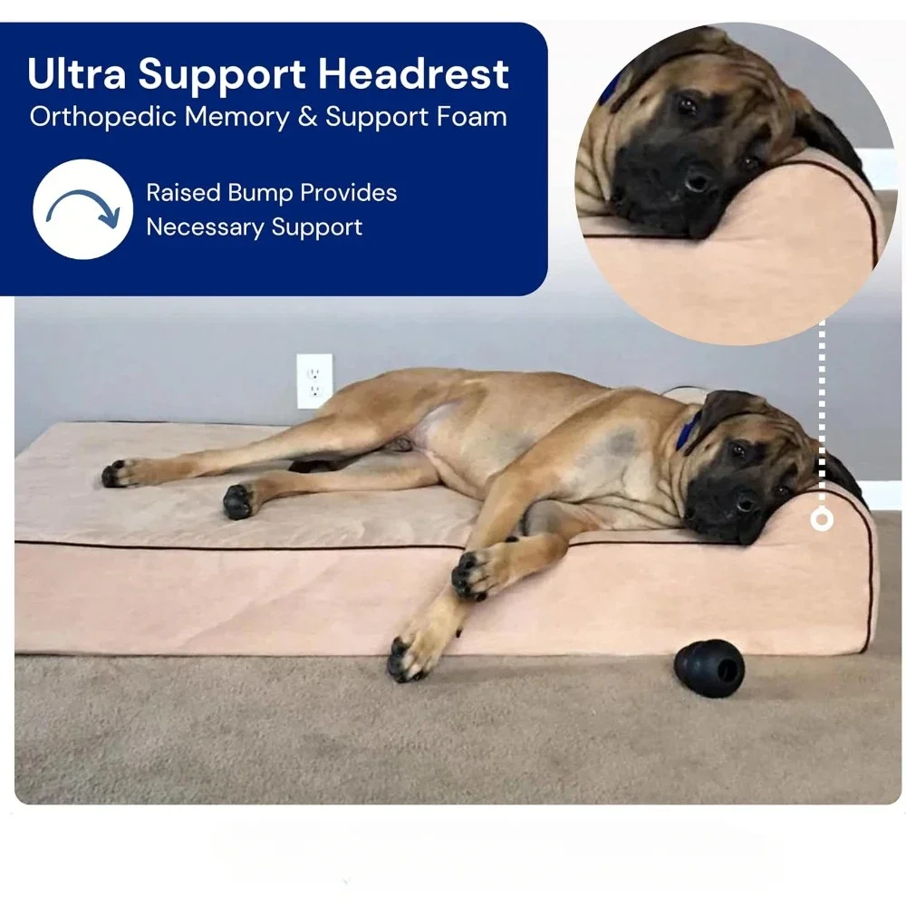 Orthopedic Dog Bed - Memory Foam Dog Bed for Arthritic & Elderly Dogs - Machine Washable Dog Bed with Waterproof Liner - Large - Image 5