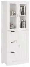 Tall Bathroom Storage Cabinet- 3 Drawers- 58.5" Linen Cabinets for Laundry- 2 Acrylic Doors - Image 8