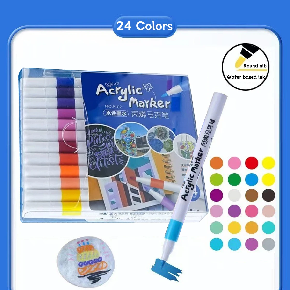 Acrylic Markers- 12-80 Colors Pen Set - Image 5