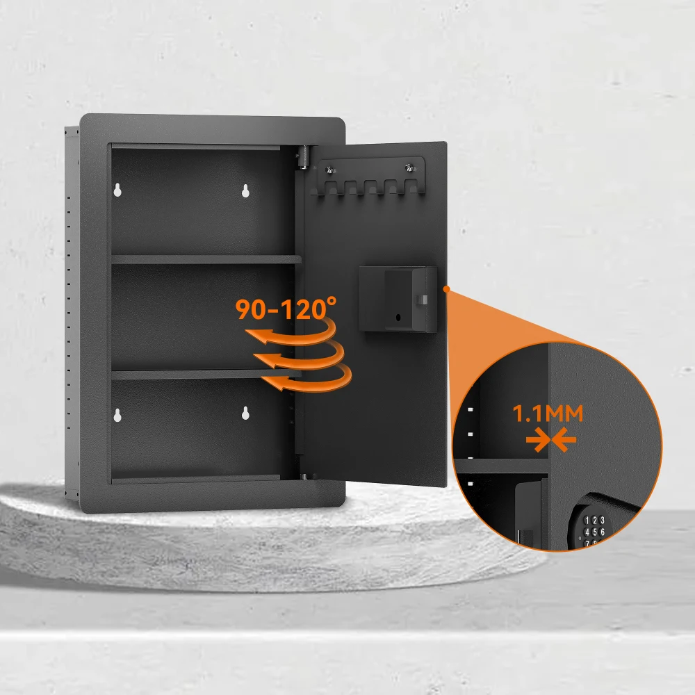Between-the-Studs Wall Safe- Hidden Safe with Digital Keypad, Removable Shelves- In-Wall Safe for Firearms, Gun, Valuables - Image 6