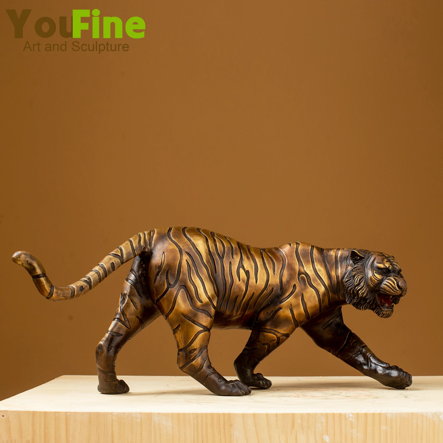 19“ Bronze Tiger Statue- Bronze Casting Tiger Sculpture- Home Decor Handcrafts - Image 4