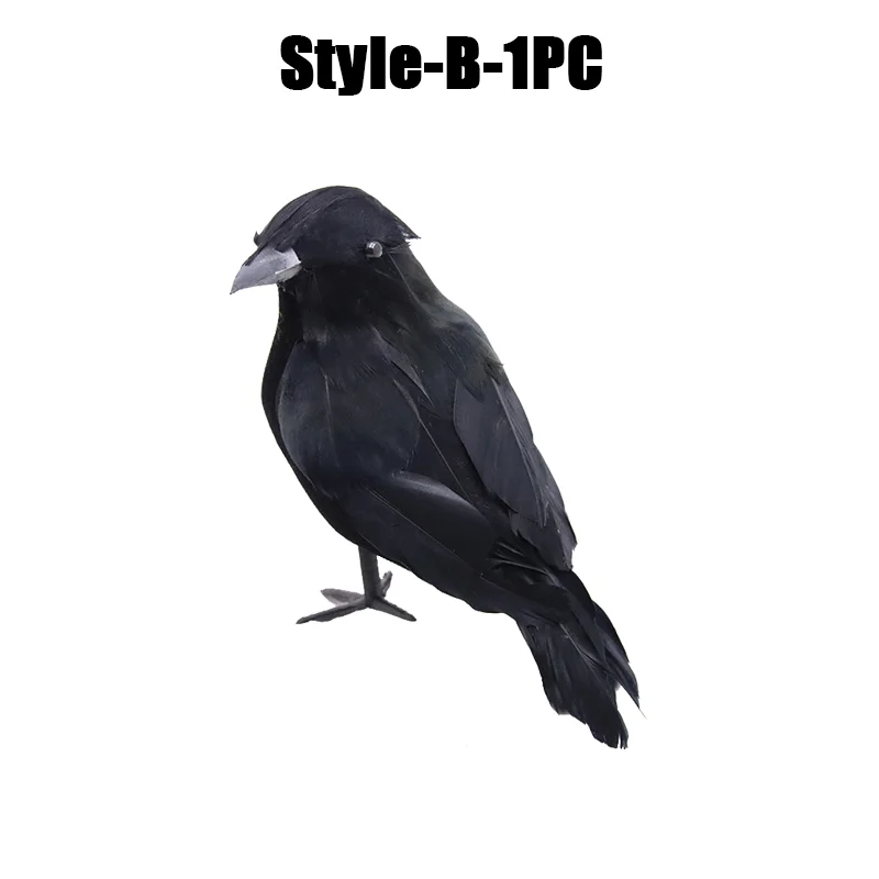 Simulation Black Crow- Halloween Black Crow Props- Halloween Decoration - Image 13