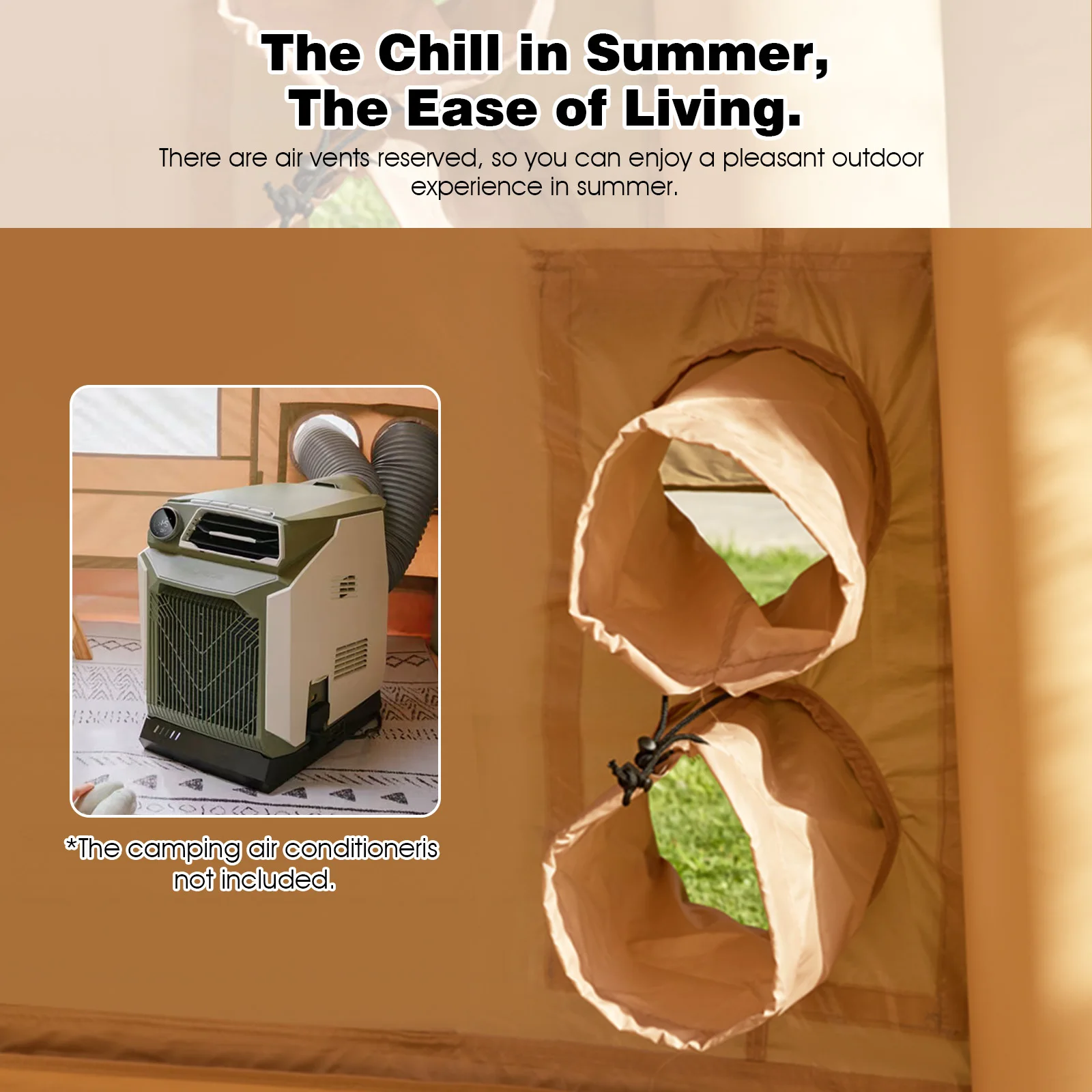 13' x 10' Inflatable Camping Tent- 8-10 Persons- 4 Season Blow up Tent- Waterproof- Chimney Hole- AC Port - Image 4