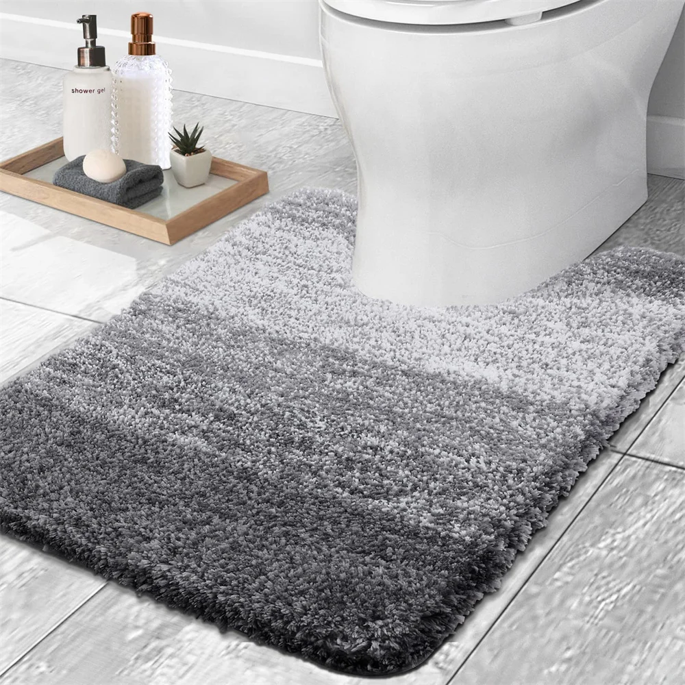 Luxury Bath Mat- U-Shaped Extra-Soft Bathroom Rug- Absorbent, Non-Slip- Contour Toilet Mat- Many Colors and Sizes - Image 14