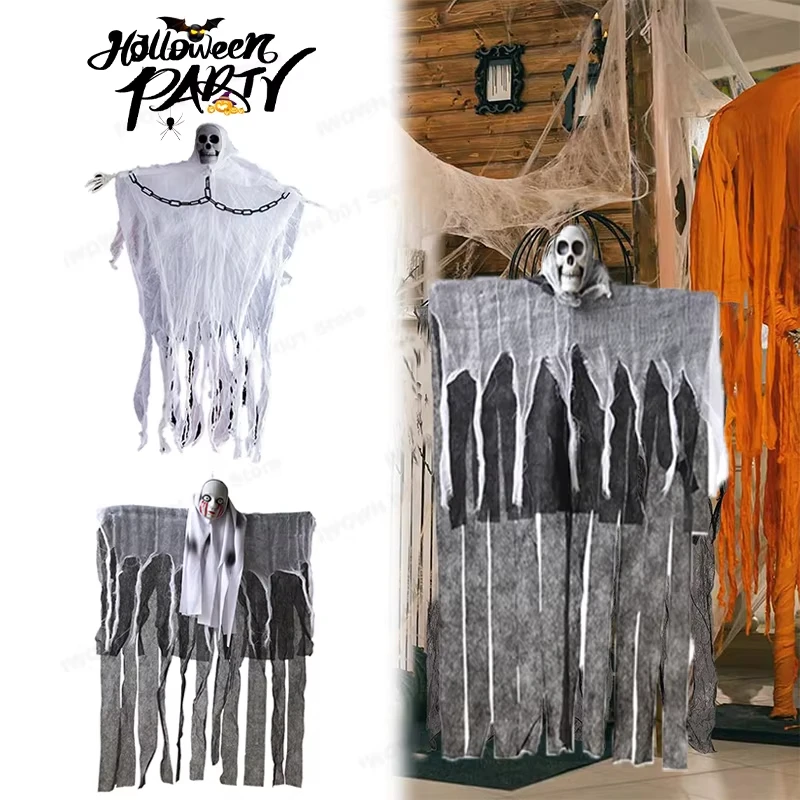 Halloween Decorations- Horror! Hanging Ghost Skull- Skeleton Prop
