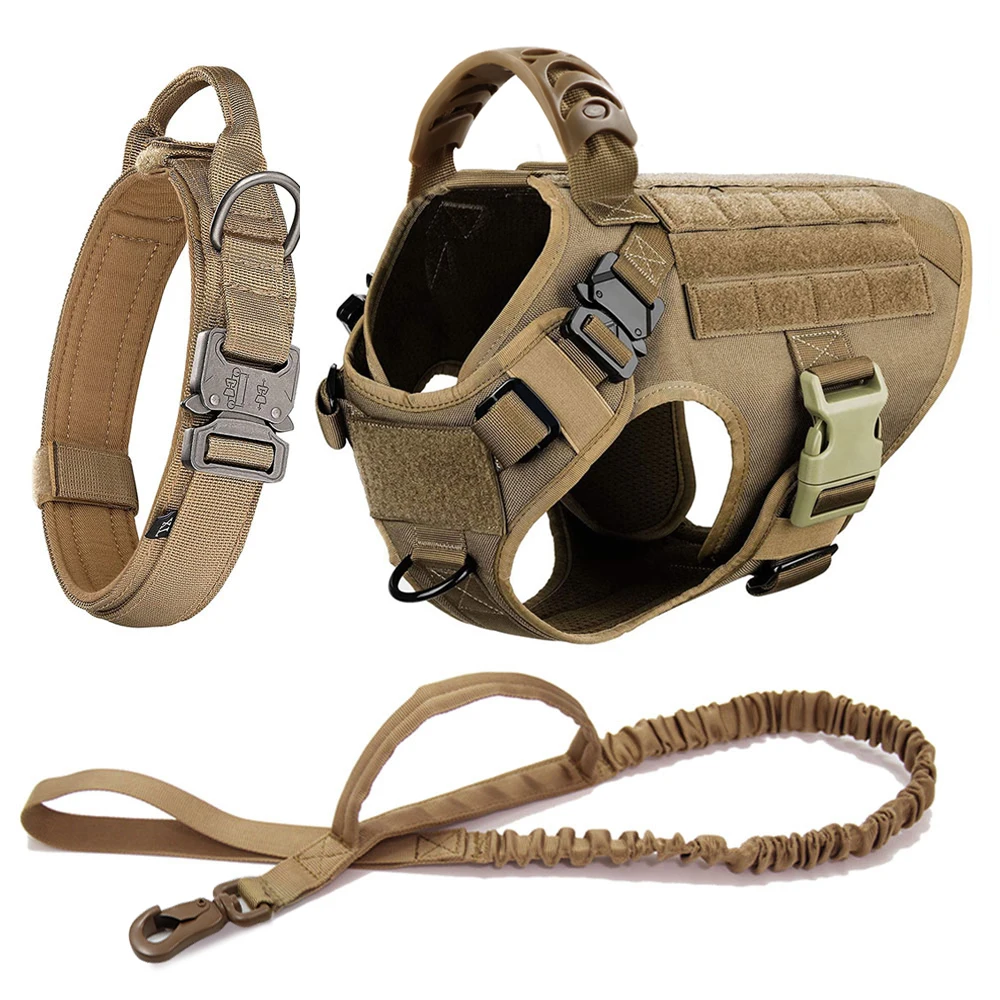 Harness/ Collar/ Leash Set- Molle Pouches- Training/ Walking Vest For Medium to Large Dogs - Image 8