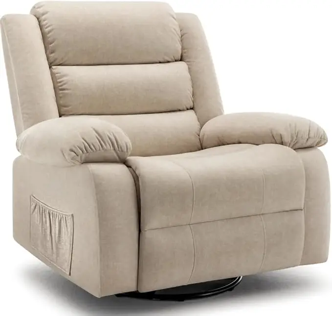 Wide Rocking Chair- Massage and Heat- Recliner- 360°Swivel Nursery Rocking Chair- Many Colors - Image 12