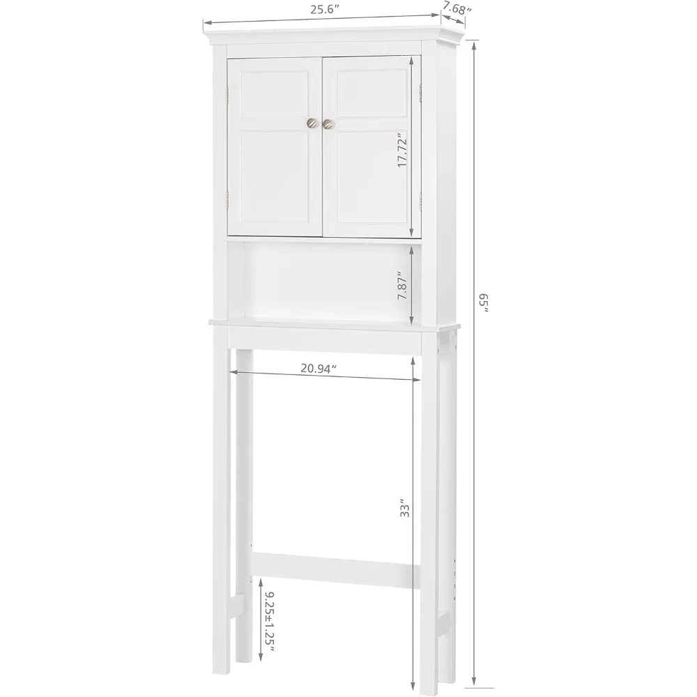 Over-The-Toilet Storage Cabinet- Organizer with Adjustable Shelves- Above Toilet Storage Cabinet Space - Image 2