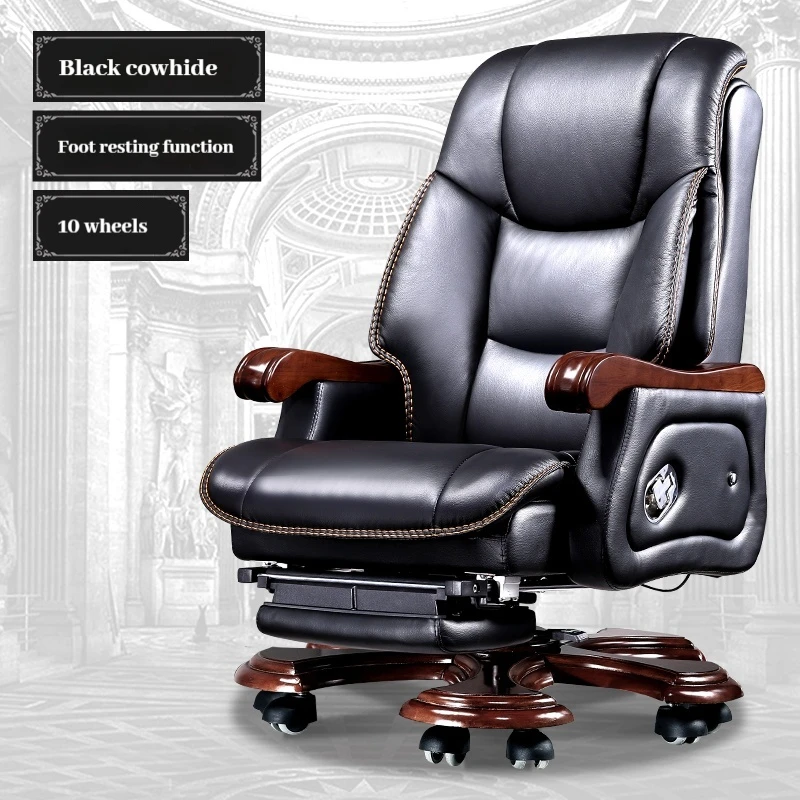 Luxury Leather Office Chair- Wheels- Massage Chair- 10 Styles- Foot Rest - Image 8
