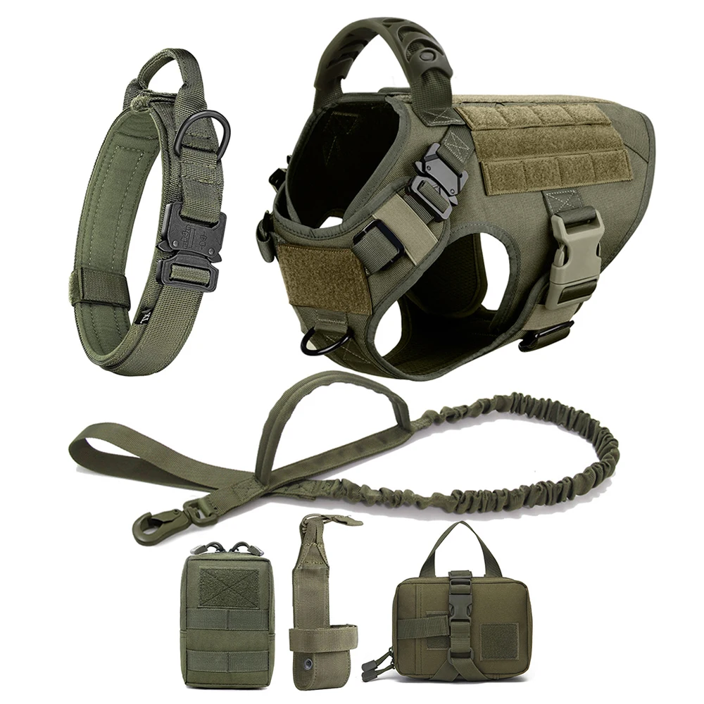 Harness/ Collar/ Leash Set- Molle Pouches- Training/ Walking Vest For Medium to Large Dogs - Image 7