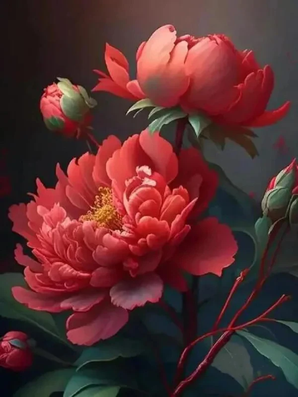 5D Peony Diamond Painting- 30x40cm Full Round - Image 14