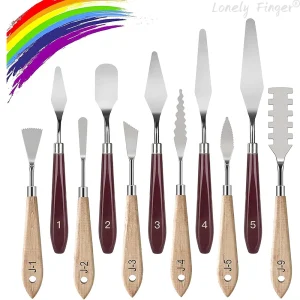 11 Pcs Stainless Steel Spatula Palette Knives- Painting Accessories- Art Supplies for Oil Painting, Gouache, Watercolor, Acrylic