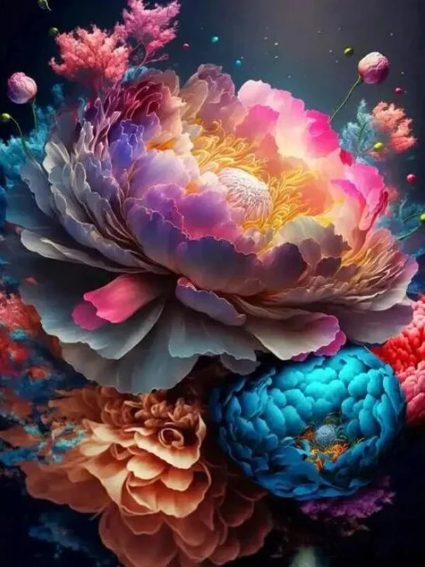 5D Peony Diamond Painting- 30x40cm Full Round - Image 8