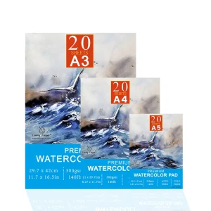 Watercolor Paper- A3/A4/A5 300gsm - Professional Artists Watercolor Pad with 20 Sheets - Art Paper for Mixed Media Drawing