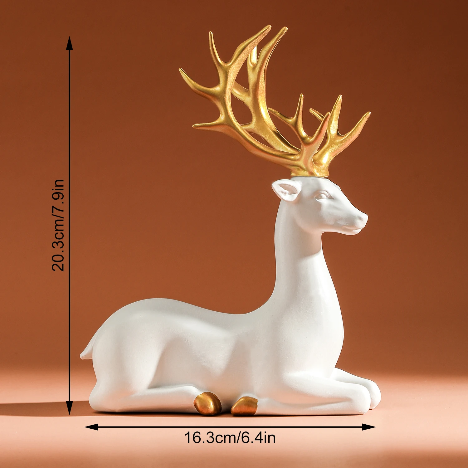 White Deer Figurines- Solid Synthetic Resin- Tabletop Ornament- Christmas Decoration - Image 7
