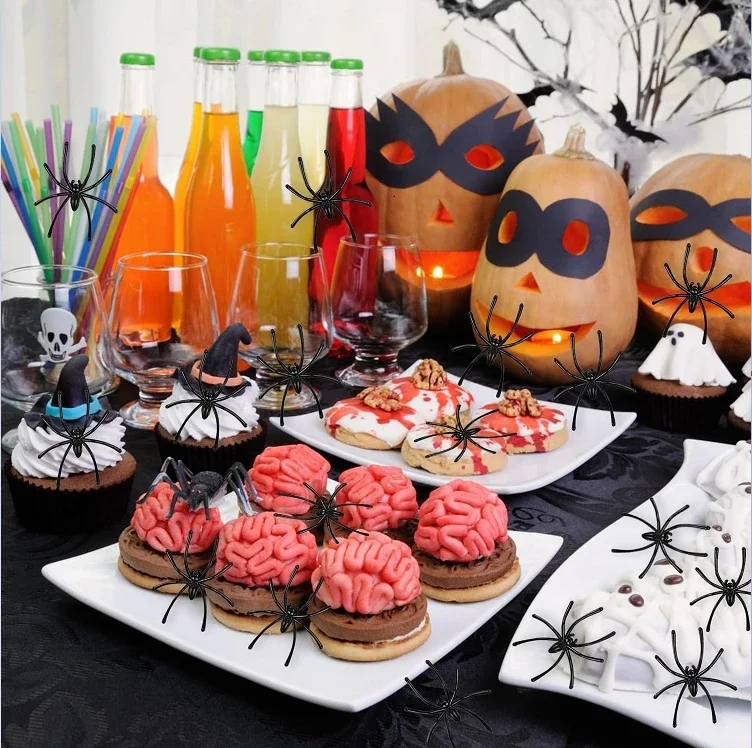 50/100 Pcs Party Decoration- Halloween- Luminous Fake Spiders - Image 4