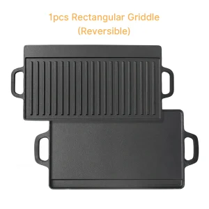 Cast Iron- Reversible Griddle- Handles- 21.25x9.44 inches- Stovetop Griddle