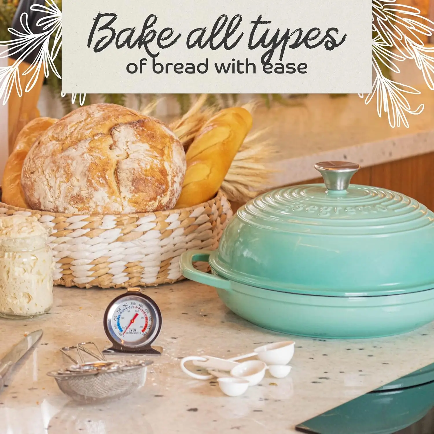 Enameled Cast Iron Bread Pan with Lid- 11" Bread Oven- Sourdough Baking Pan- 5 Colors - Image 7